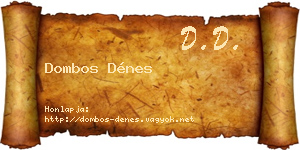 Dombos Dénes névjegykártya